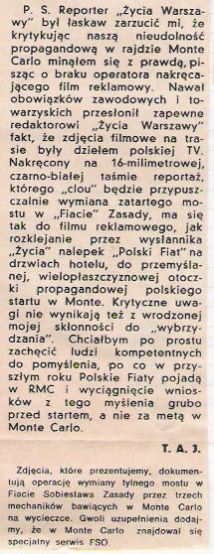 41.Rajd Monte Carlo (MC). 1 eliminacja.  21-29.01.1972r.