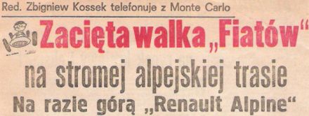 41.Rajd Monte Carlo (MC). 1 eliminacja.  21-29.01.1972r.