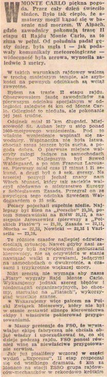 41.Rajd Monte Carlo (MC). 1 eliminacja.  21-29.01.1972r.