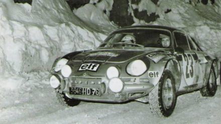 Jean Pierre Nicolas i Guy Vial na samochodzie Alpine Renault A 110.
