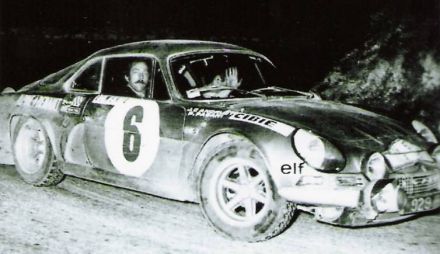Jean Claude Andruet i Pierre Pagani na samochodzie Alpine Renault A 110.