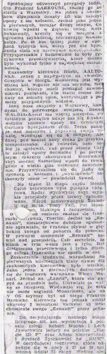 41.Rajd Monte Carlo (MC). 1 eliminacja.  21-29.01.1972r.