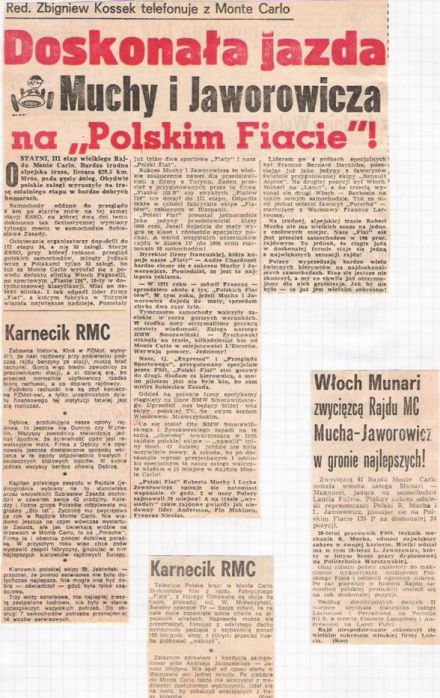 41.Rajd Monte Carlo (MC). 1 eliminacja.  21-29.01.1972r.