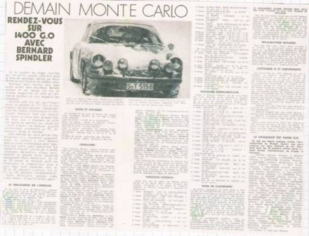 41.Rajd Monte Carlo (MC). 1 eliminacja.  21-29.01.1972r.