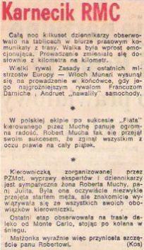 41.Rajd Monte Carlo (MC). 1 eliminacja.  21-29.01.1972r.