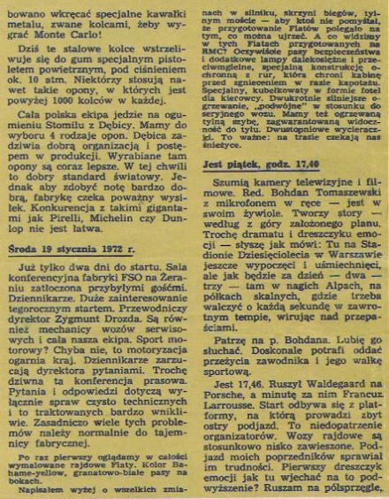 41.Rajd Monte Carlo (MC). 1 eliminacja.  21-29.01.1972r.