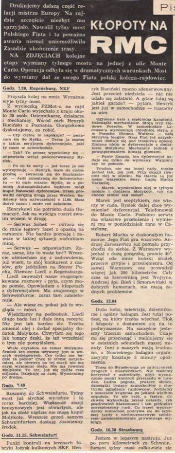 41.Rajd Monte Carlo (MC). 1 eliminacja.  21-29.01.1972r.