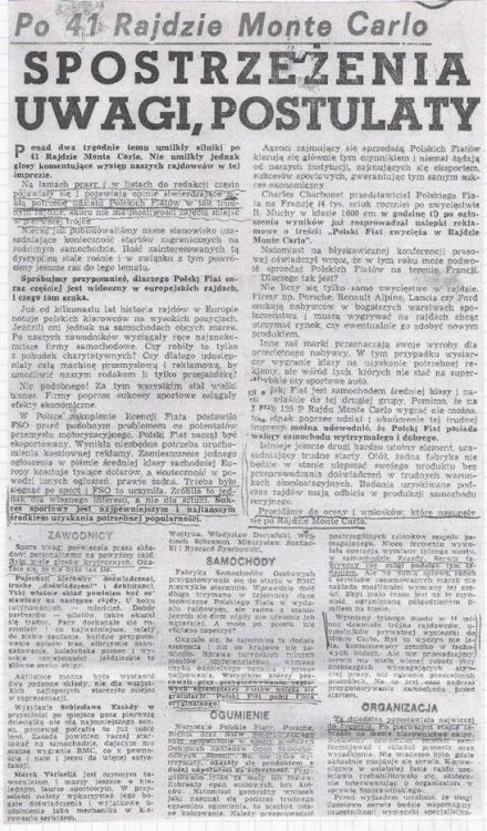 41.Rajd Monte Carlo (MC). 1 eliminacja.  21-29.01.1972r.