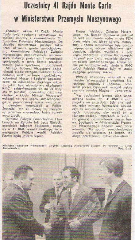 41.Rajd Monte Carlo (MC). 1 eliminacja.  21-29.01.1972r.