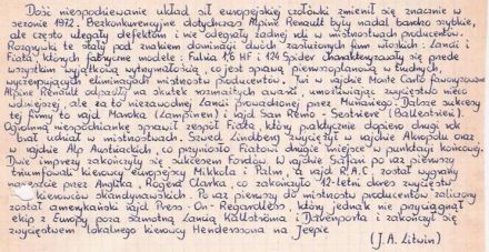 Rajdowe Mistrzostwa Firm – 1972r.
