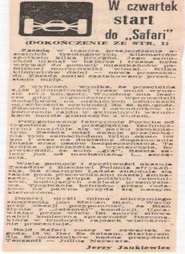 20 Rajd Safari (EAK). 3 eliminacja. 30.03.-3.04.1972r.