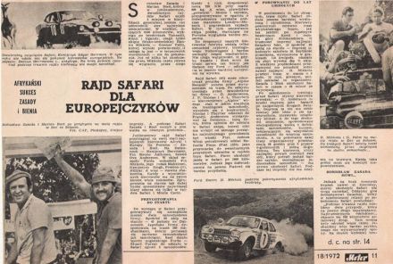 20 Rajd Safari (EAK). 3 eliminacja. 30.03.-3.04.1972r.