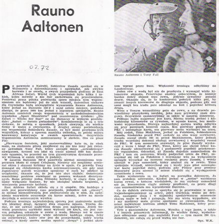 20 Rajd Safari (EAK). 3 eliminacja. 30.03.-3.04.1972r.
