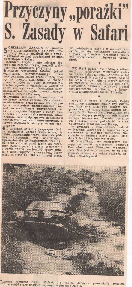 20 Rajd Safari (EAK). 3 eliminacja. 30.03.-3.04.1972r.