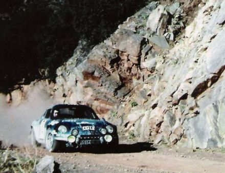 Jean Luc Therier i Claude Roure na samochodzie Alpine Renault A 110/1600.
