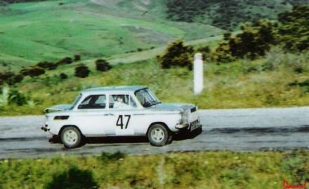 D.Kussler i Franz Sussner na samochodzie NSU Prinz TT.