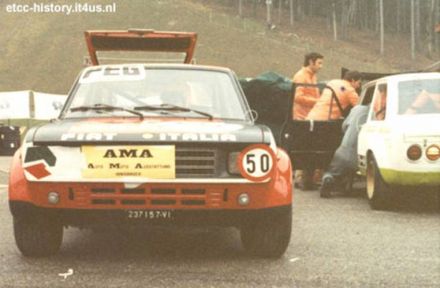Manfred Mineif na samochodzie Fiat 128 Rallye.