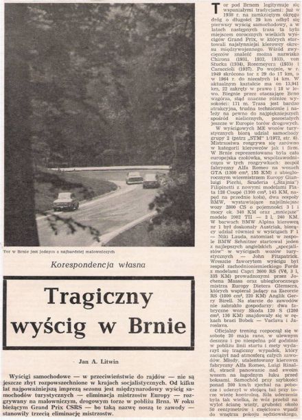 2 hours Brno (CS). 3 eliminacja.  21.05.1972r.