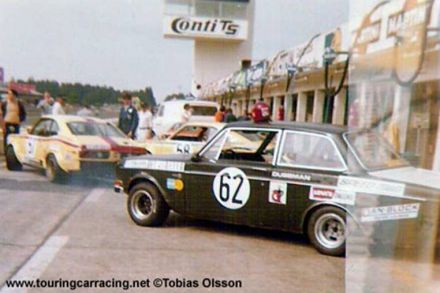 Alf-Tore Jideteg i Sven Erik Olsson na samochodzie Volvo 142.