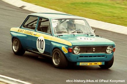 Heinz Winz i Heinz-D. Prüss na samochodzie Fiat 128.