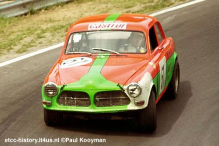Ulf Andersson i Tommy Ekberg na samochodzie Volvo 122 S.