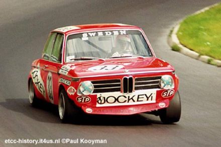 Gunnar Nordström i Rune Tobiasson na samochodzie BMW 2002.