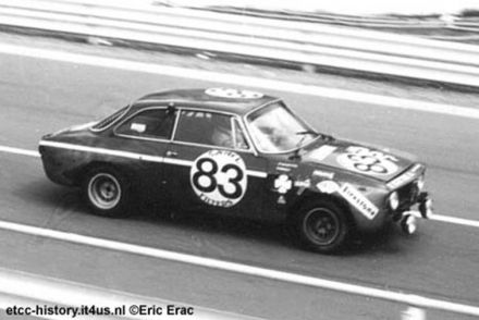 Carlo Facetti i Carlo Truci na samochodzie Alfa Romeo GTA 1300 Junior.