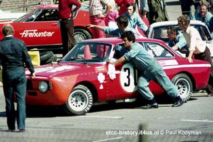 Carlo Facetti i Gianluigi Picchi na samochodzie Alfa Romeo 1300 GTA Junior.