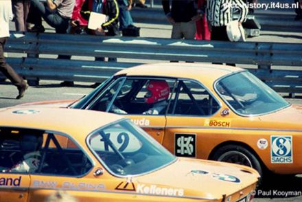 Niki Lauda, Toine Hezemans i Gerold Pankl na samochodzie BMW 2800 CS.