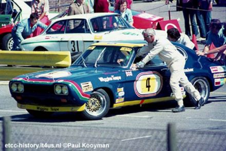 Brian Muir i John Miles na samochodzie Ford Capri RS 2600.
