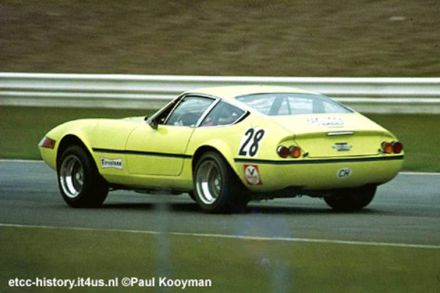 Ernst Seiler na samochodzie Ferrari 365 GTB4 Daytona.