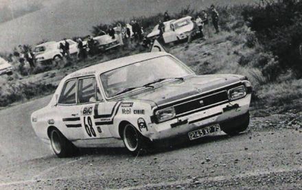 Henri Greder i Christian Delferrier na samochodzie Opel Commodore.