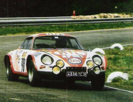 Christine Dacremont i Lurani na samochodzie Alpine Renault A 110/1600S.