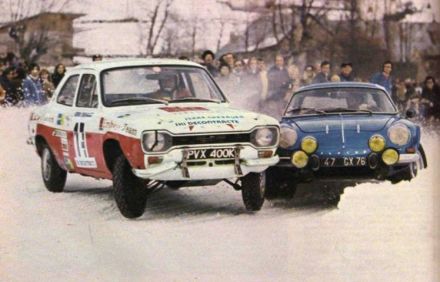 Jean Pierre Nicolas na samochodzie Ford Escort RS i Bernard Darniche na samochodzie Alpine Renault A 110.