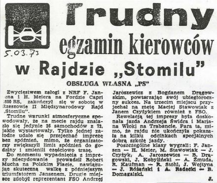 2 Rajd Stomil 1973r