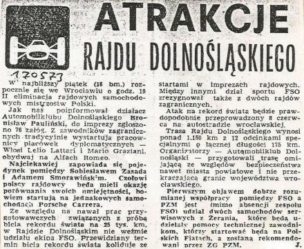 17 Rajd Dolnośląski 1973r