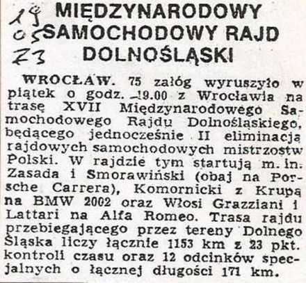 17 Rajd Dolnośląski 1973r