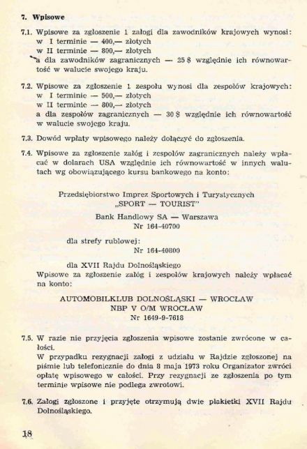 Rajd Dolnośląski - 1973r