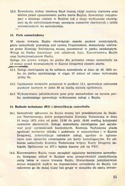 Rajd Dolnośląski - 1973r