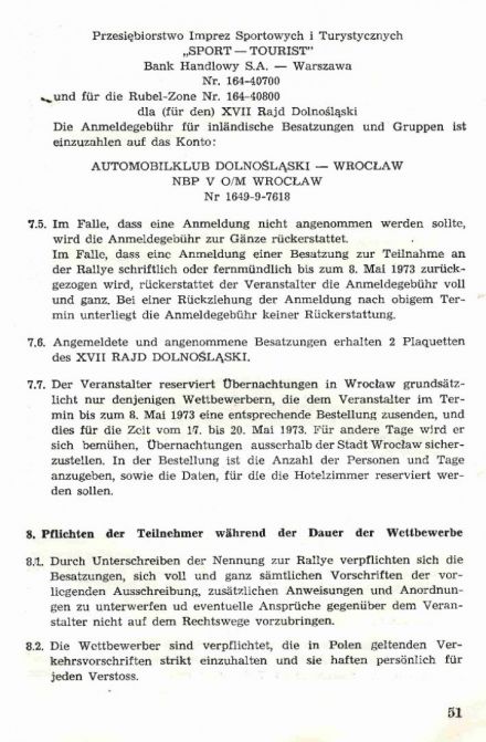 Rajd Dolnośląski - 1973r