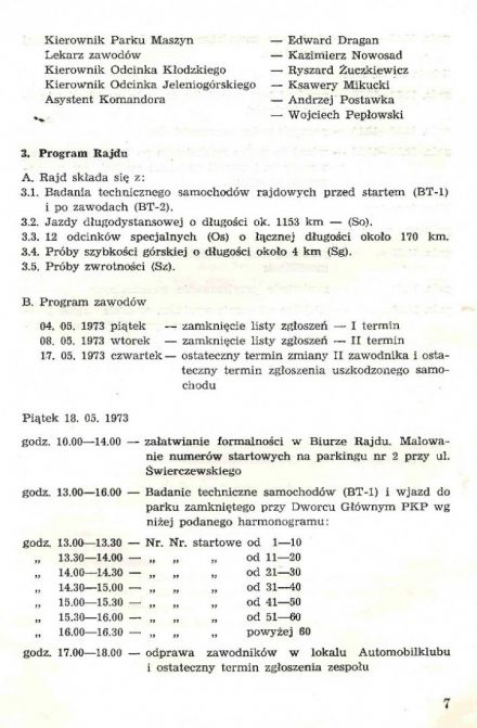 Rajd Dolnośląski - 1973r