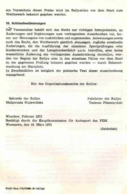Rajd Dolnośląski - 1973r