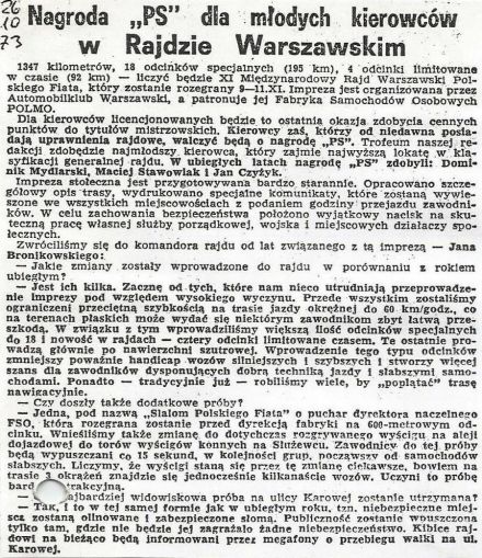 Rajd Warszawski 1973r.
