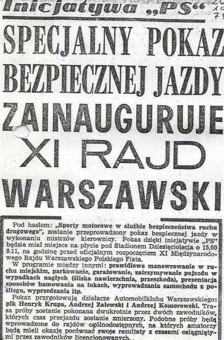 Rajd Warszawski 1973r