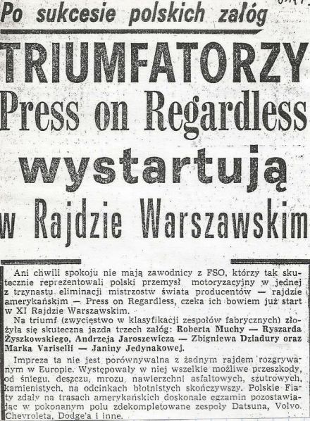 Rajd Warszawski 1973r