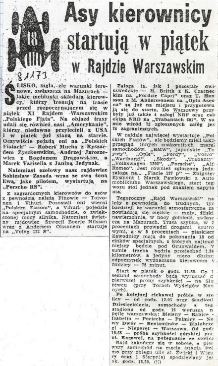 Rajd Warszawski 1973r