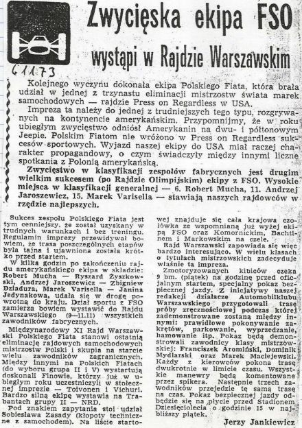 Rajd Warszawski 1973r