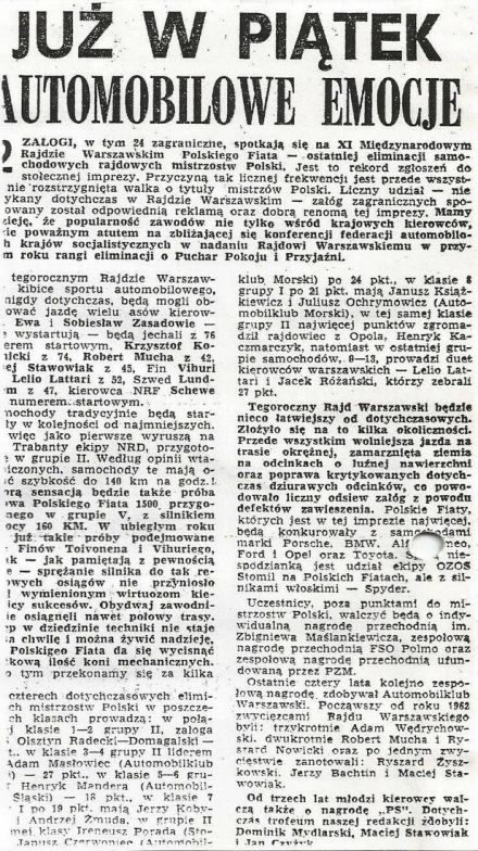 Rajd Warszawski 1973r