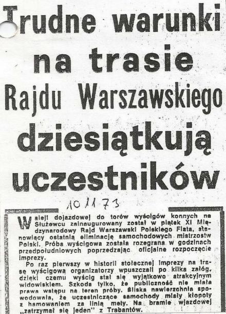 Rajd Warszawski 1973r