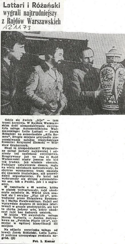 Rajd Warszawski 1973r